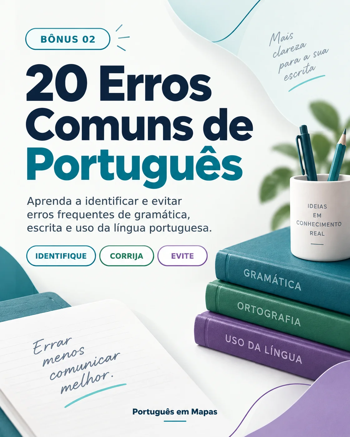 Capa do bônus 20 Erros Comuns de Português